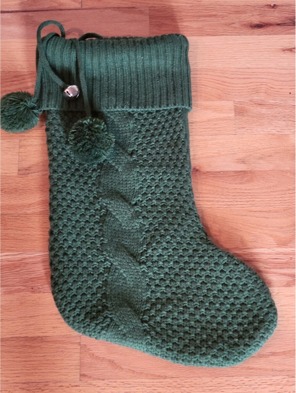 Wondershop Green Cable Knit Christmas Stocking 18” Tassle Luxe
